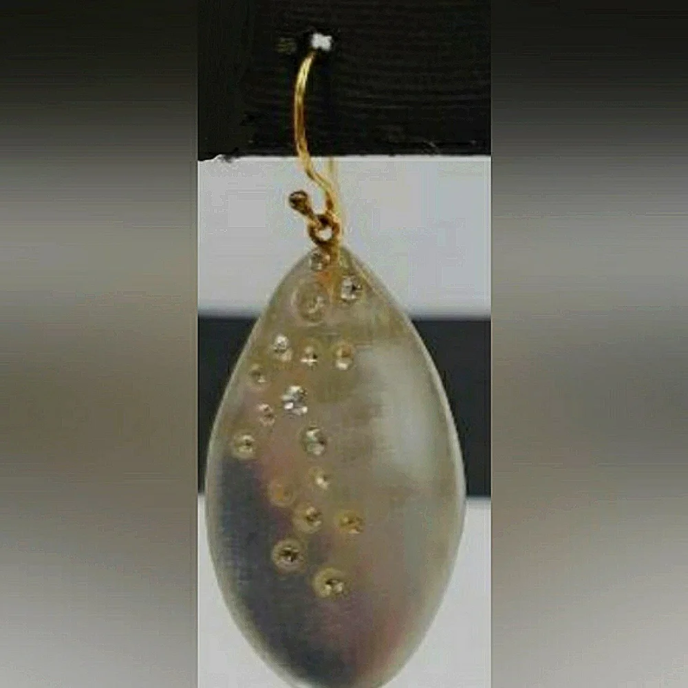 Alexis Bittar Champagne Lucite and Crystal Drop Earrings - Picture 5 of 10